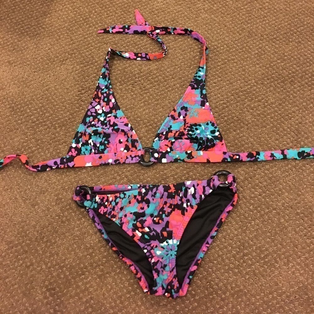 Shoshana Swimwear Multi Color Tie Closure Bikini